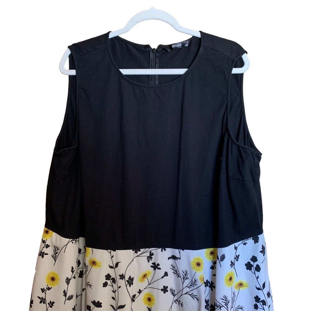 Eshakti Plus Size 28w Colorblock Sunflower Print … - image 2